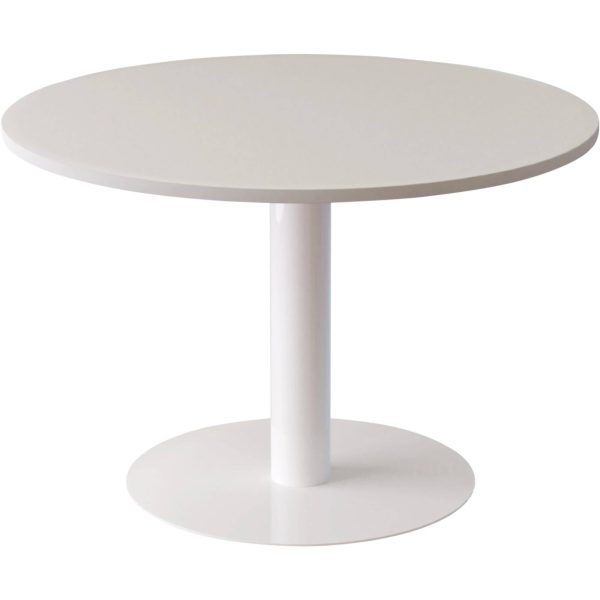 Vergadertafel Ronde - Wit - Stalen frame 80 cm