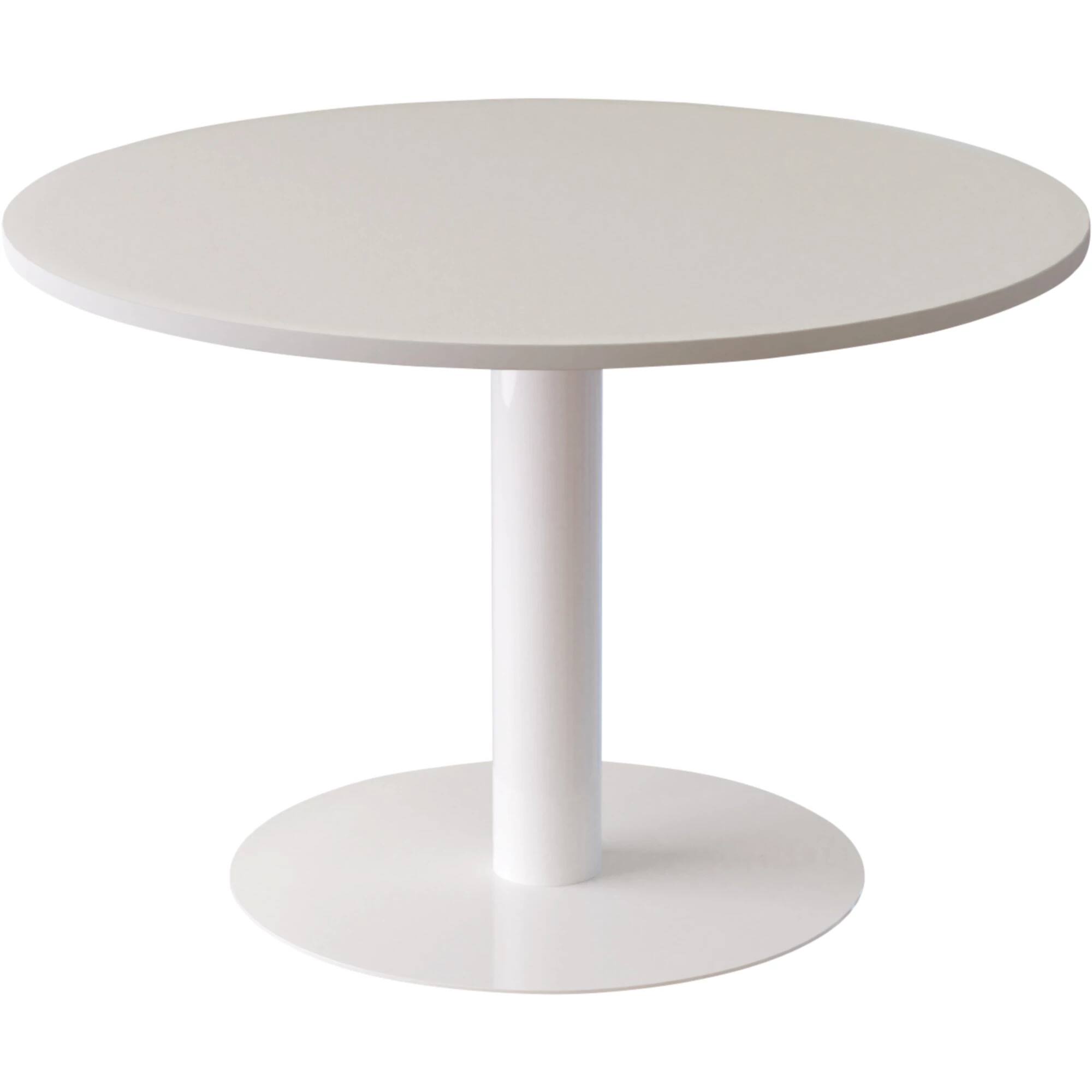 Vergadertafel Ronde - Wit - Stalen frame 80 cm