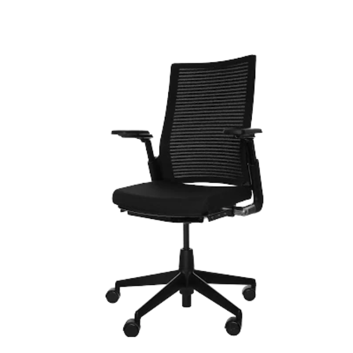 Zwarte Ahrend 2020 Extra Verta bureaustoel met ergonomische rugleuning en volledig verstelbare zithouding