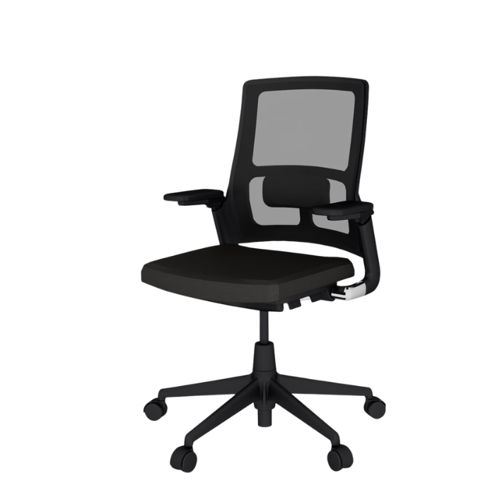 Zwarte Ahrend 2020 Verta bureaustoel met ergonomische rugleuning en volledig verstelbare zithouding