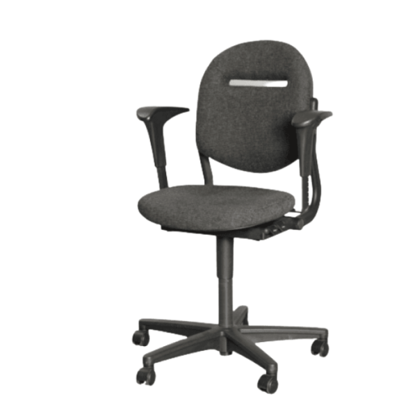 Grijze Ahrend 220 bureaustoel met ergonomische rugleuning en comfortabele zitting