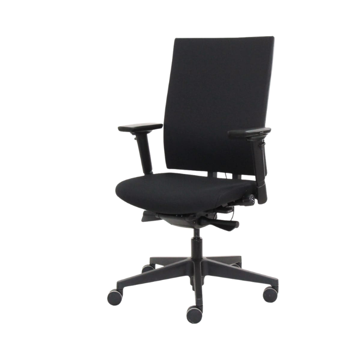 Zwarte CS 787 Comfort bureaustoel met ergonomische rugleuning en gestoffeerde zitting