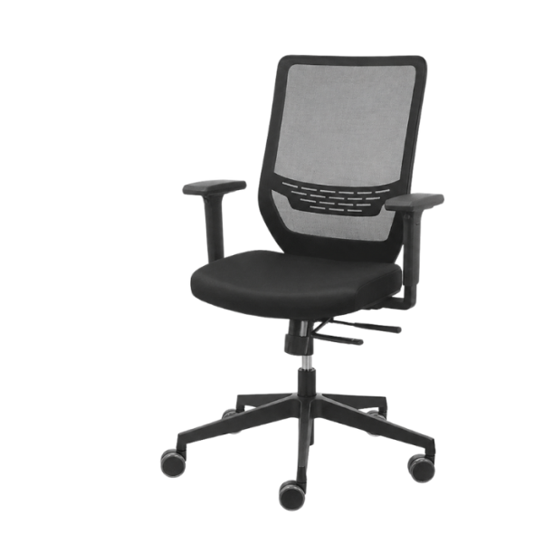Dauphin Tio bureaustoel met Netwave mesh rugleuning en ergonomische zitting in zwart
