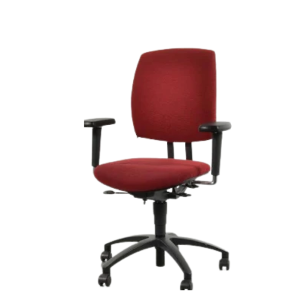 Bordeauxrode Drabert Entrada bureaustoel met ergonomische rugleuning en comfortabele zitting