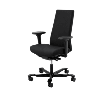 Zwarte HÅG Creed 6005 bureaustoel met ergonomische rugleuning en verstelbare zitting