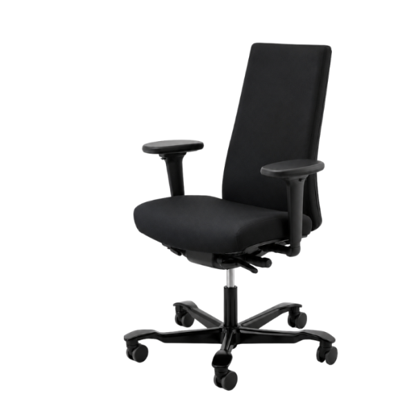 Zwarte HÅG Creed 6005 bureaustoel met ergonomische rugleuning en verstelbare zitting