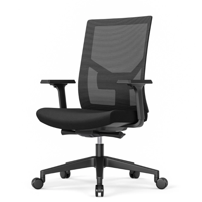 Zwarte Schaffenburg 110 bureaustoel met ergonomische rugleuning en comfortabele zitting