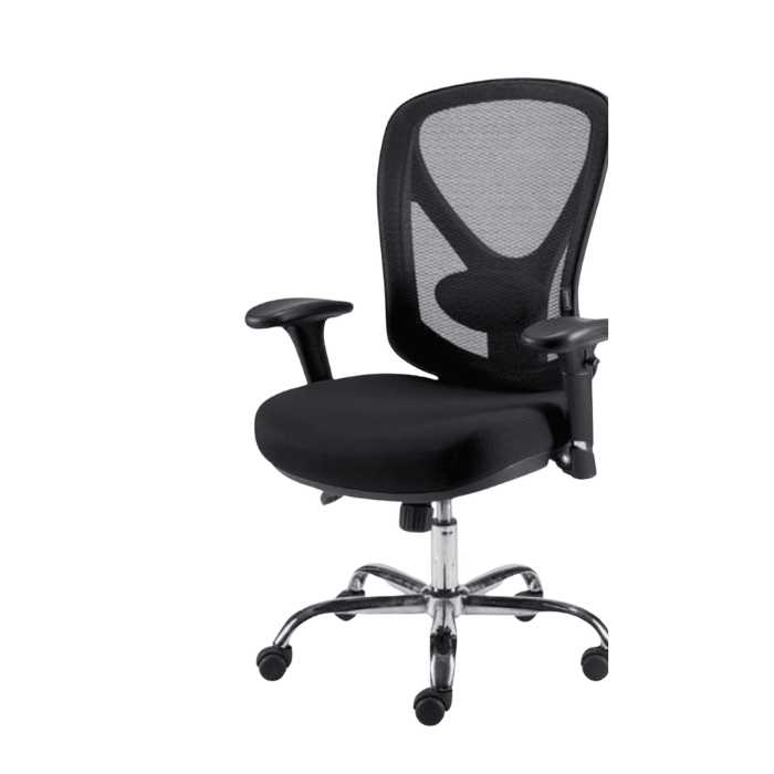 Zwarte Staples Mesh bureaustoel met ademende mesh rugleuning en chroom onderstel