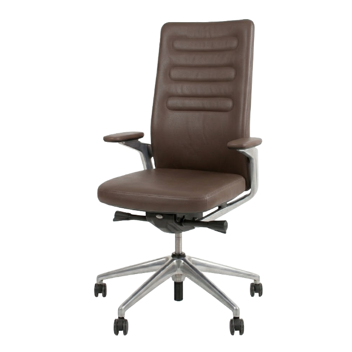 Bruine Vitra AC 5 Work bureaustoel met chromen onderstel