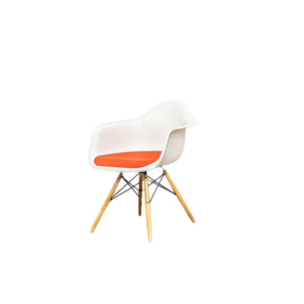 Kuipstoel Vitra Eames DAW - Wit/Rood