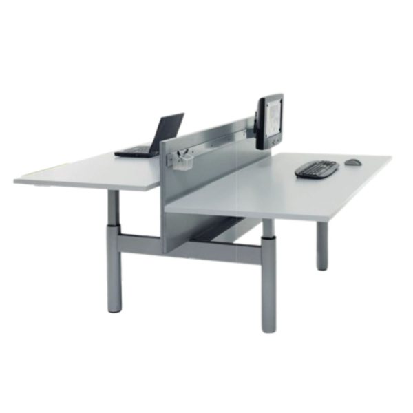 Bureau Gispen TM verstelbare duo - Grijs - 120 x 80 cm Wit