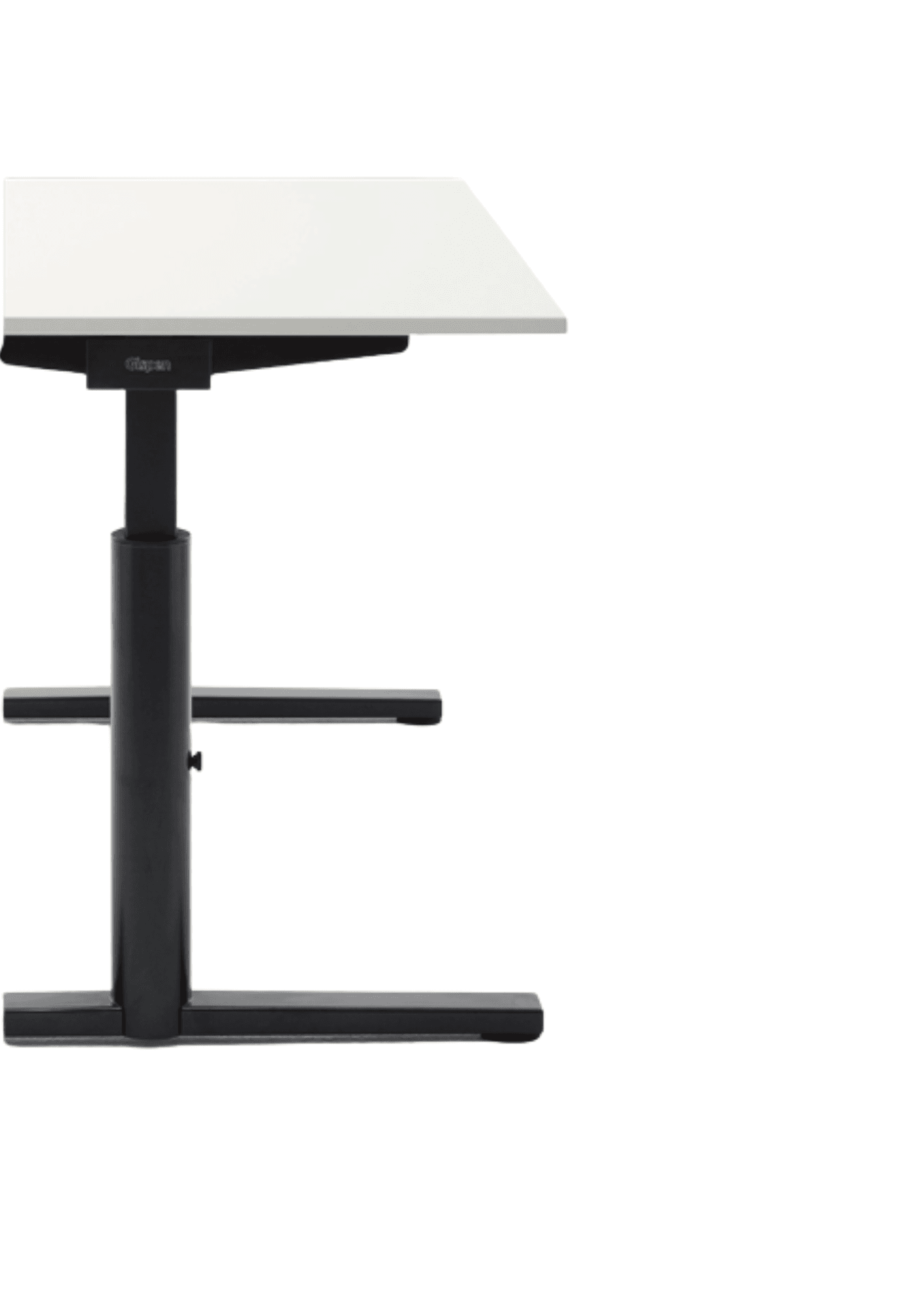 Bureau Gispen TM - Wit - Verstelbaar met slinger 120 x 80 cm Zwart