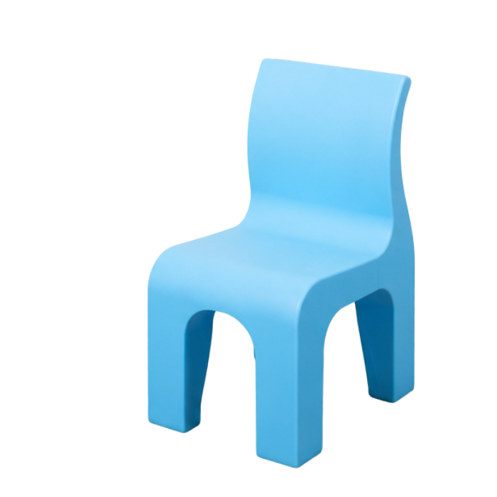 Blauwe Richard Hutten Bronto kinderstoel met speels design en kunststof zitting