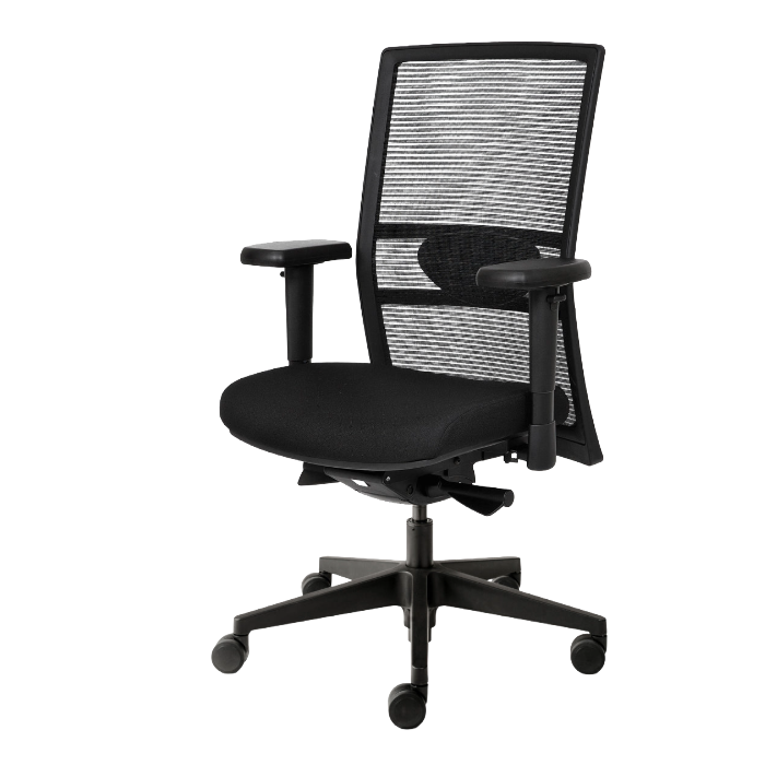 Zwarte Gispen Zinn Smart bureaustoel met ergonomische rugleuning en chromen onderstel