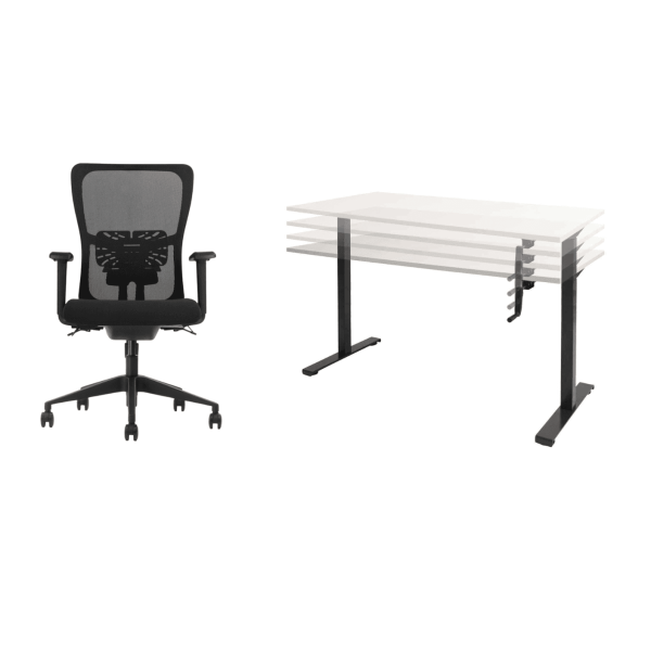 Zit sta bureau Complete thuiswerkplek - Schaffenburg Dextro met slinger + Schaffenburg 250 NEN
