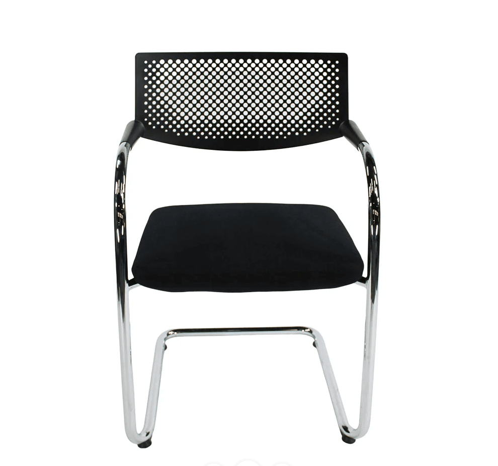 Vergaderstoel Vitra Visavis 2 - Zwart - met chrome