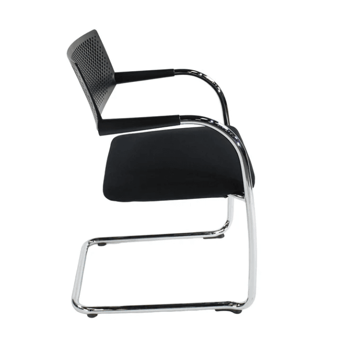 Vergaderstoel Vitra Visavis 2 - Zwart - met chrome