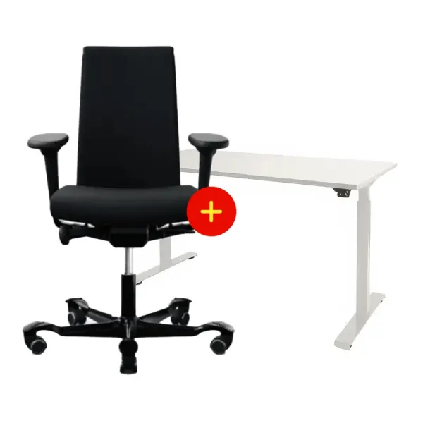 Zit sta bureau Complete thuiswerkplek - Schaffenburg Dextro + HAG Creed 6005