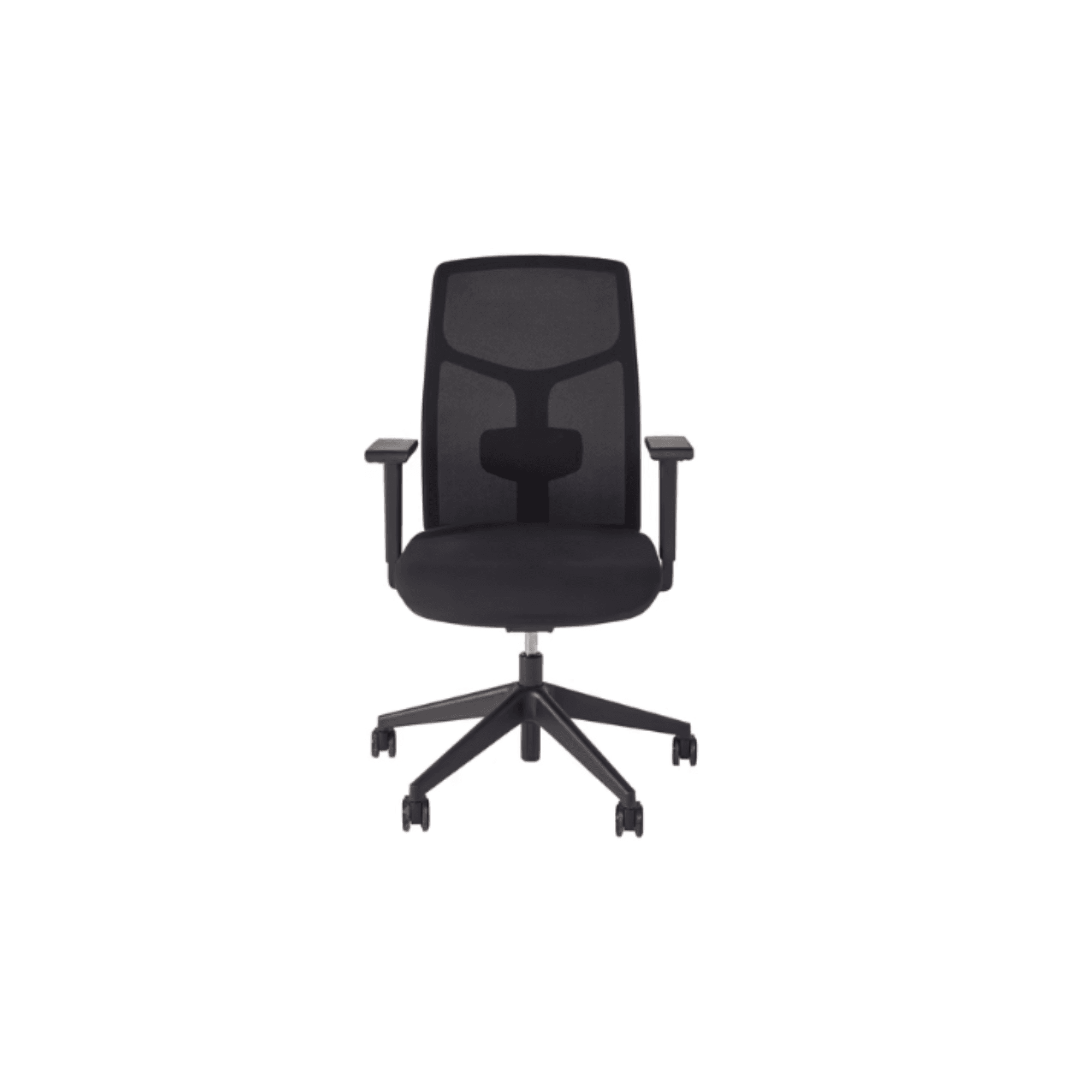 Zwarte Ahrend Zest bureaustoel met ergonomische rugleuning en moderne, slanke vormgeving